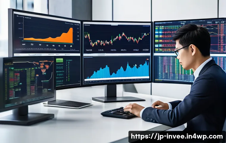 팩터 투자에서의 거래 비용 고려사항 - A modern financial trading desk scene focused on factor investing, showing a professional Japanese i...