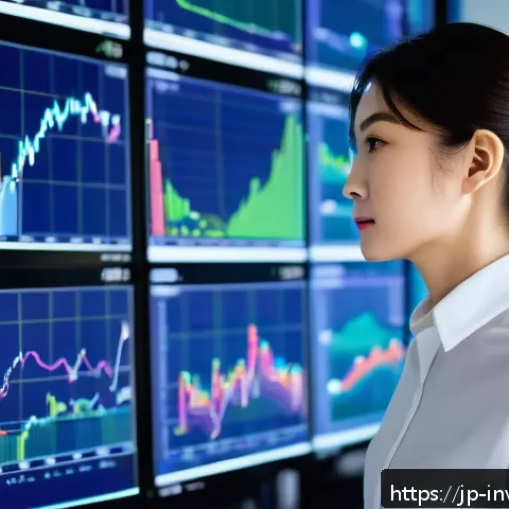 팩터 투자 모델의 개발 과정 - A sophisticated financial analyst in a modern Tokyo office, surrounded by multiple digital screens d...